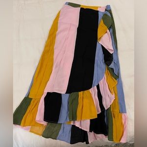 Women’s M Anthropology Color Block Wrap Skirt